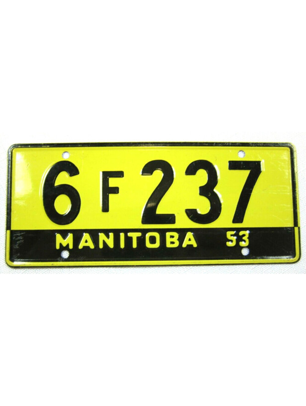 Vintage 1953 Manitoba Canada Wheaties Cereal Mini Metal License Plate 6F237